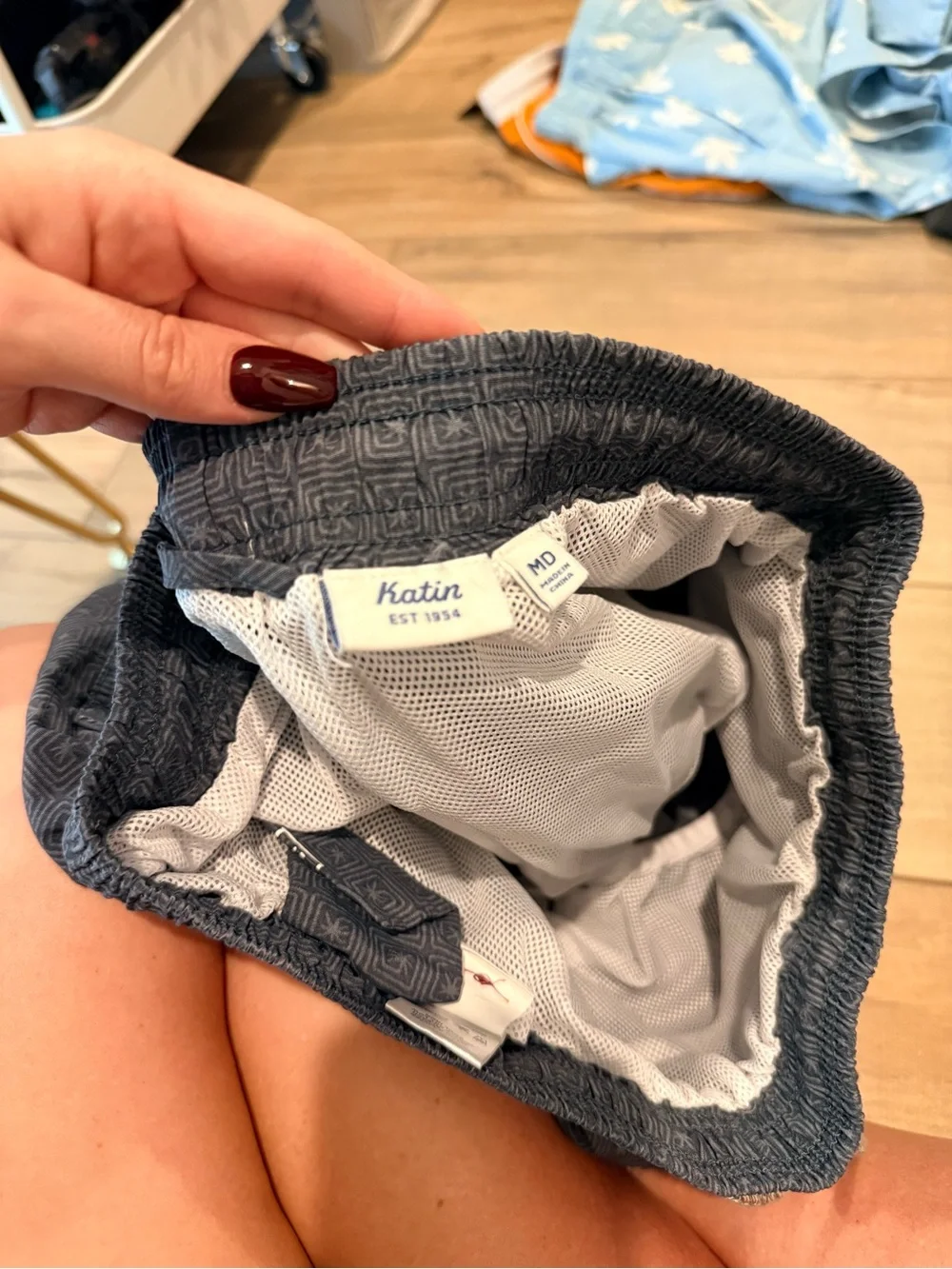 Katin Slate Blue Geometric Swim Shorts